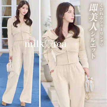 택 포함 새상품 Rady 허리 셔링 셋업 아이보리 M