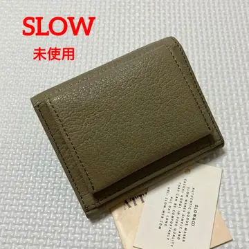 미사용 SLOW 슬로우 가죽 3단 폴더형 지갑 미니 지갑