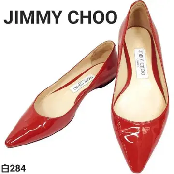 지미추 새상품급 플랫 스틸레토 에나멜 패턴트 레더