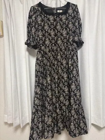 아오키 미사코 시마무라 콜라보 다마스크 무늬 원피스