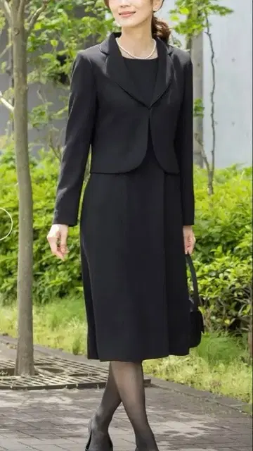 CARETTE 블랙 포멀 원피스 자켓 세트 15호