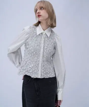 HARE 체크 셔링 셔츠 화이트 이번 시즌 2026