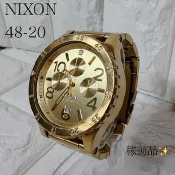 NIXON 48-20 A486-502 크로노 48mm 올 골드 작동