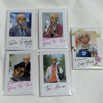 레어 명탐정 코난 제로의 일상 스퀘어 캔뱃지 아무로 토오루 5개 세트