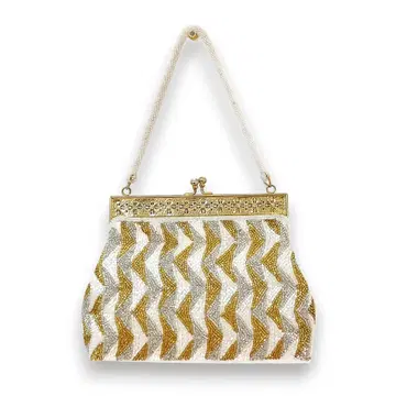 빈티지풍 비즈 백 골드 실버 포멀 파티