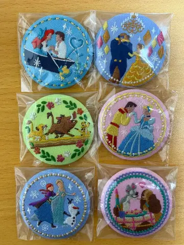 디즈니 자수 캔뱃지 6개 세트