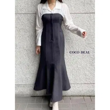 새상품 [ COCO DEAL ] 셔츠 도킹 베어 원피스 사이즈 1