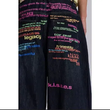 Jaded London 다크 데님 와이드 레그 팬츠