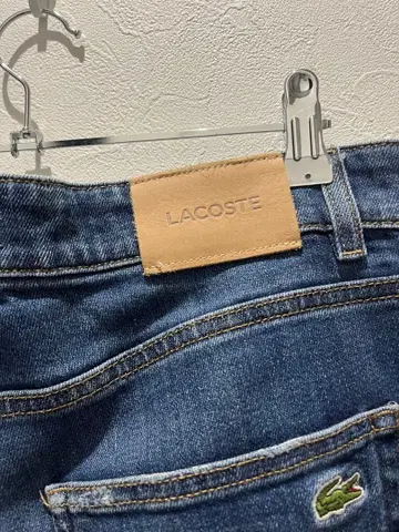 Lacoste 데님 팬츠 청바지 W33 슬림 테이퍼드 짧은 기장