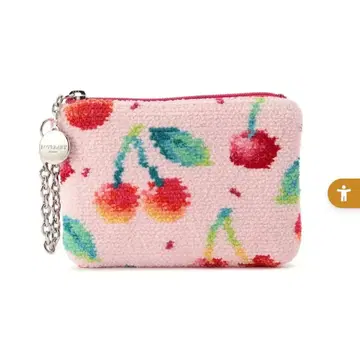 페이러 키&카드 파우치 체리 도트