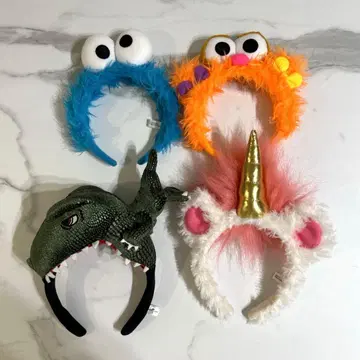 USJ 머리띠 4개 세트 새상품급 공룡 쿠키 몬스터 플러피 조이