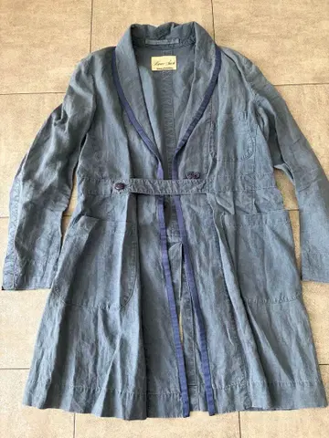 HaverSack 하버색 블루 그레이 린넨 코트