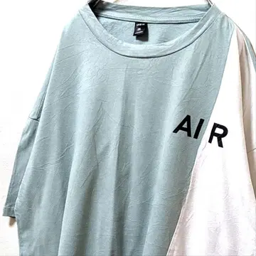 쉬인 AIR 로고 티셔츠 그린 녹색 2XL 구제 의류