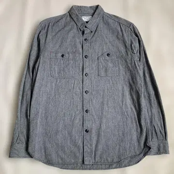 Schott 샴브레이 셔츠 블랙 샴브레이 산 포켓 바닥 일본제