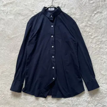 [고급 원단] 알비니사 이탈리아제 원단 밴드 카라 저지 셔츠 네이비