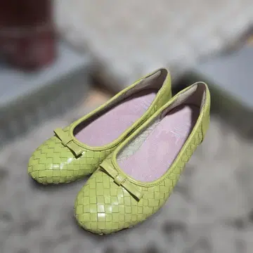 fitfit 핏핏 라임 그린 뜨개질 플랫슈즈