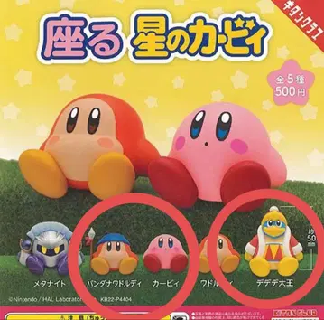 앉아있는 별의 커비 피규어 세트 반다나 와돌디 커비 디디디 대왕