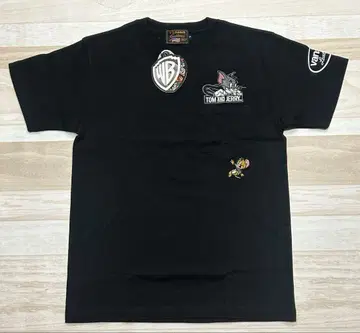 새상품 택 포함 VANSON 톰과 제리 반팔 T셔츠 블랙 S사이즈