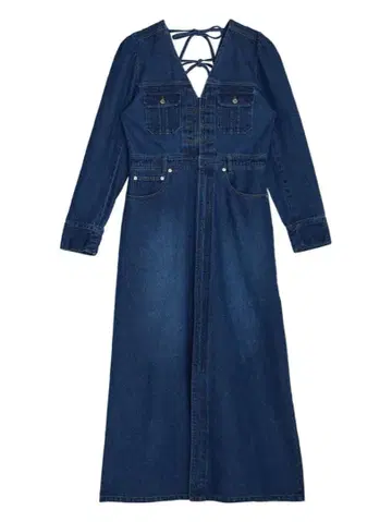 Ameri ADORABLE BACK RIBBON DENIM DRESS