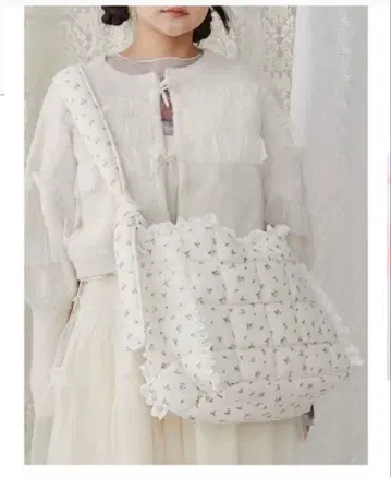 미사용 새상품 merry jenny 꽃 자수 거즈 퀼트 숄더백 핑크