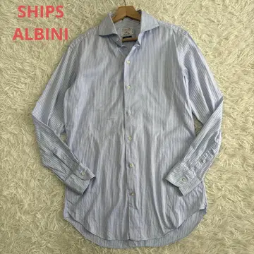 새상품급 SHIPS 알비니 긴팔 셔츠 컷어웨이 스트라이프 고급 원단 40