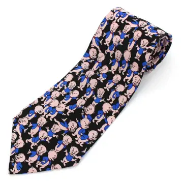 루니툰 넥타이 포키 피그 돼지 구제 의류 올 패턴 빈티지