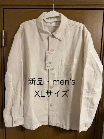 유니클로 코튼 린넨 셔츠 자켓 2026년 제조 내추럴 XL 새상품