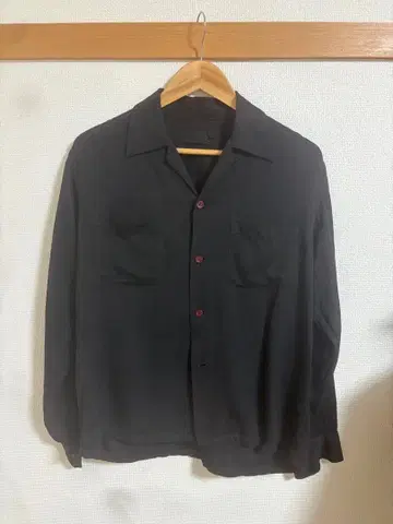 50s 레이온 셔츠 개버딘 블랙
