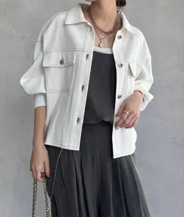 새상품! DouDou 소매 니트 데님 자켓