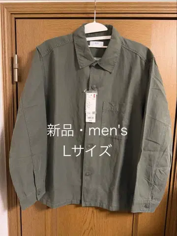 유니클로 코튼 린넨 셔츠 자켓 2026년 제조 올리브 L 사이즈 새상품