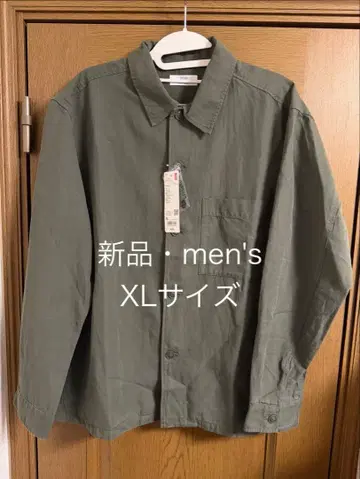 유니클로 코튼 린넨 셔츠 자켓 2026년 올리브 XL 사이즈 새상품