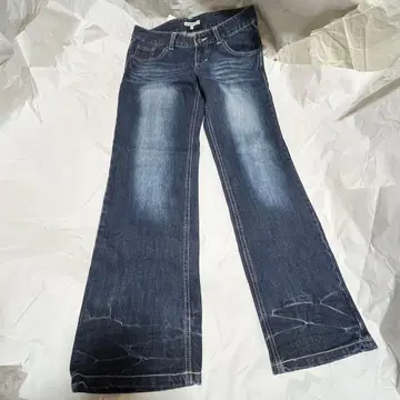 새상품급 스픽앤스팬 스트레이트진 네이비 36 로우라이즈 데님