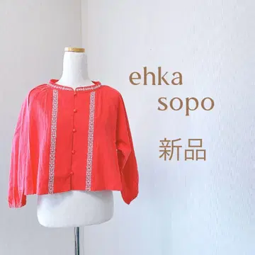 [새상품] ehka sopo 크로스 스티치 자수 볼레로 블라우스 긴팔