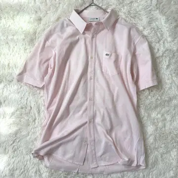 LACOSTE 라코스테 반팔 셔츠 핑크 남성용 M 악어 로고 일본제