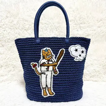 극미품 라들로 애니멀 코드백 토트백 네이비 캣 야구