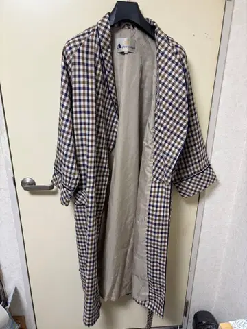 AQUASCUTUM 아쿠아 스큐텀 롱 코트 M 깅엄 체크 영국