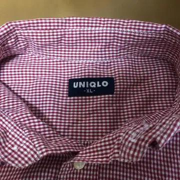 UNIQLO 유니클로 반팔 셔츠 XL 구 로고 구 택 90s 체크 패턴