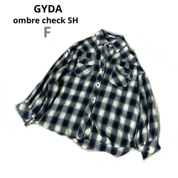 [제이다] 옴브레 체크 셔츠 플란넬 긴팔 네이비 화이트 남성용 F 빈티지