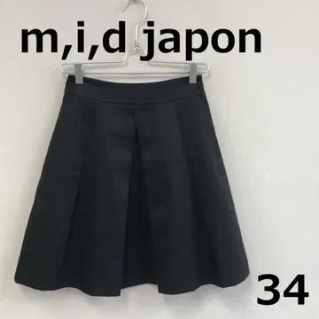 C0422A14 [ m,i,d japon ] 무릎 기장 플레어 스커트