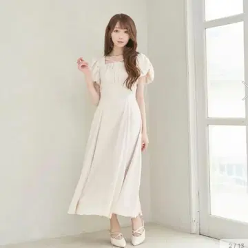 로제뮤즈 tack 퍼프슬리브 원피스