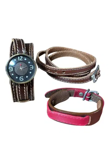 아날로그 손목시계 앤티크 레트로 벨트 3개 세트