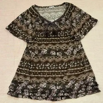 00년대 로사 체리 꽃무늬 튜닉 원피스 y2k 모리걸 헤이세이