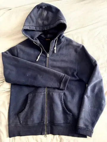 네이비 풀 집업 후드티 빈스 빈티지 퍼플네이비