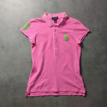 랄프 로렌 빅 포니 헤이세이 피치 티비 피케 셔츠 핑크 y2k