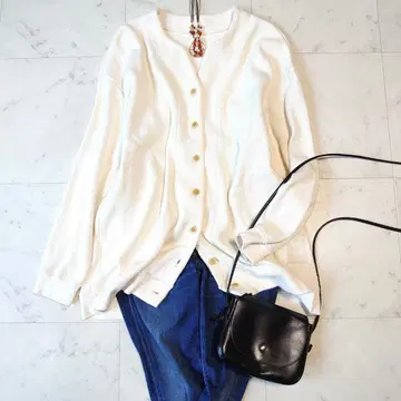 네스트로브 20SS 코튼 허니콤 크루 가디건 겉옷 F 루즈핏