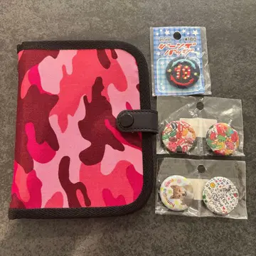 헤이세이 레트로 카모 패턴 수첩 캔 배지