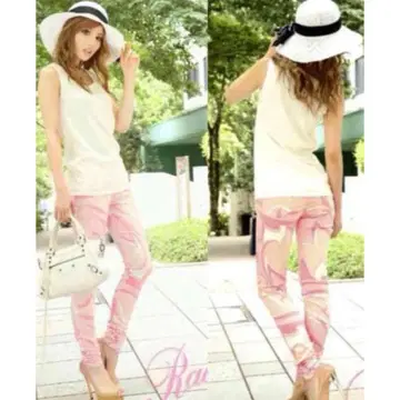 [ 새상품급 ] Rady 멜로우 마블 스키니 팬츠 핑크 베이지 S