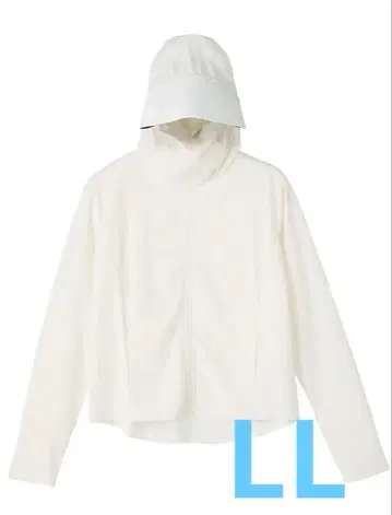 워크맨 여성용 쿨 발수 UV 후드티 숏 LL 화이트