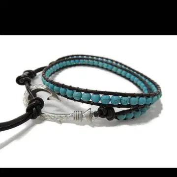 하와이안 주얼리 터콰이즈 랩 팔찌 피쉬 후크