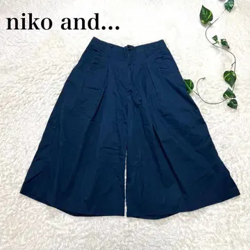 니코앤드 큐롯 팬츠 와이드 넉넉 네이비 코튼 60%